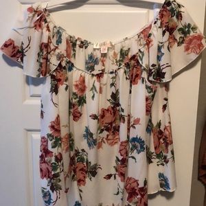 Off the shoulder floral top